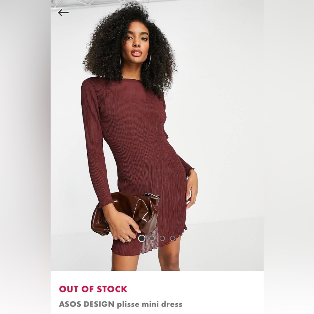 ASOS please mini dress in burgundy